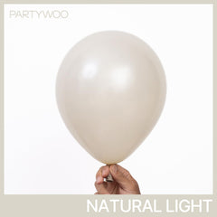 PartyWoo Pearl Beige balloon texture close-up shows rich pearl finish.