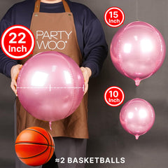 PartyWoo Pearl Pink 15-inch foil balloons brighten birthday party décor.