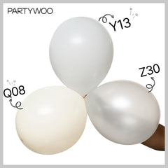 PartyWoo Pearl White 5-inch balloons create delicate accents without overpowering the design