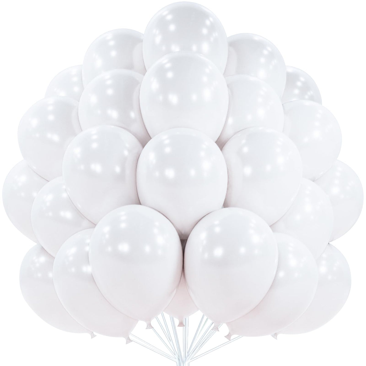 PartyWoo pearl white balloons 50pcs 12in for vibrant party décor.