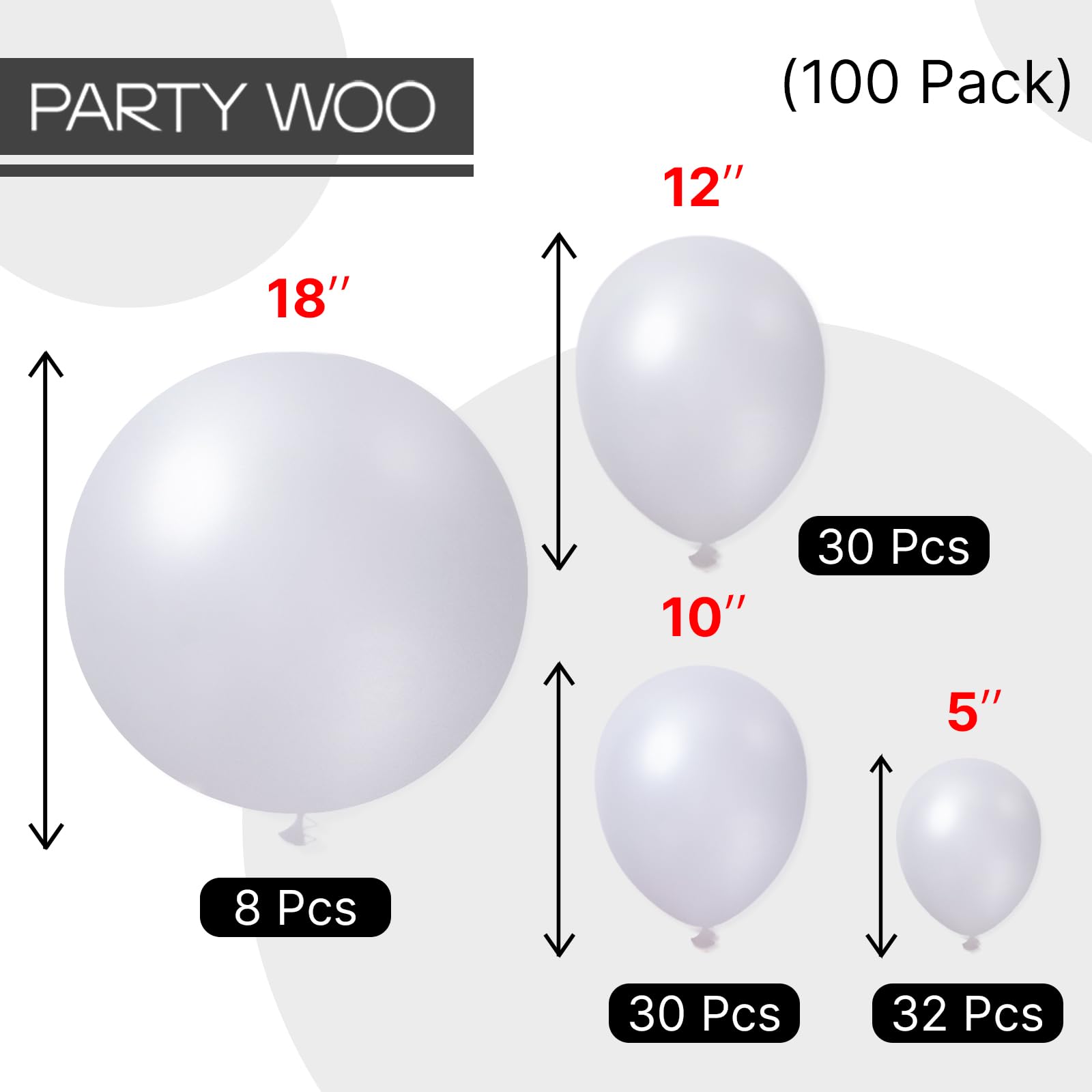 PartyWoo Pearl White garland setup with pearl balloons for stylish displays