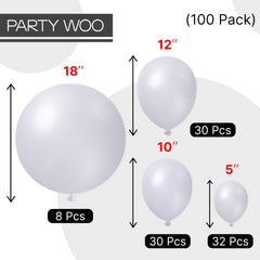 PartyWoo Pearl White garland setup with pearl balloons for stylish displays
