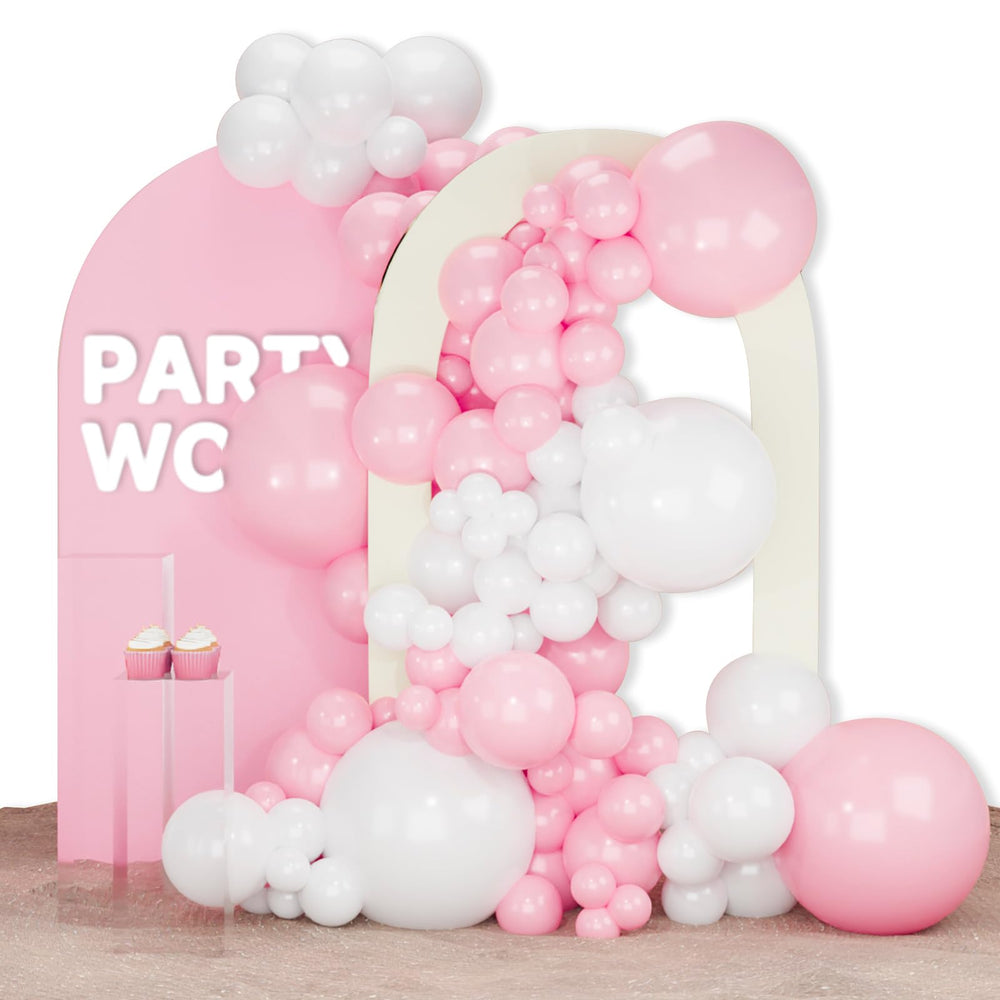 PartyWoo pink and white 18-inch balloons for bold garland setups.