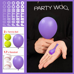 PartyWoo purple balloons centerpiece setup ideal for celebrations