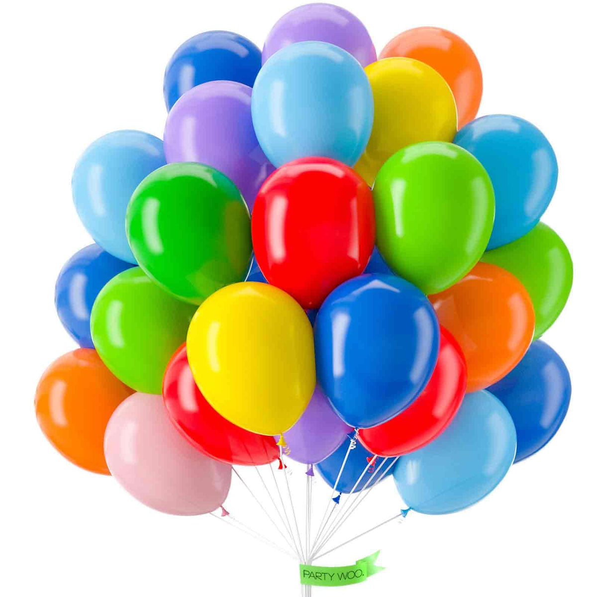 PartyWoo rainbow balloons 12inch brighten arches and garlands for celebrations.