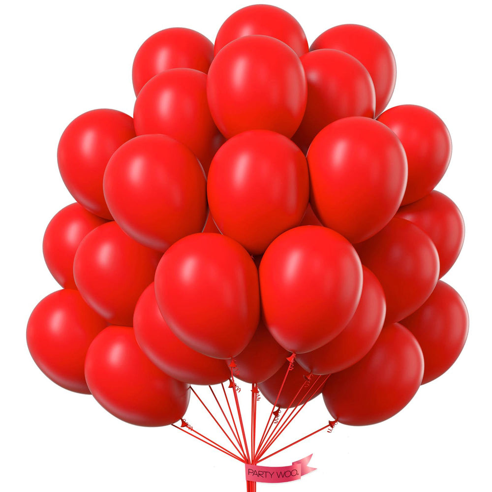 PartyWoo red balloons 50pcs brighten celebrations with bold color for birthdays and events