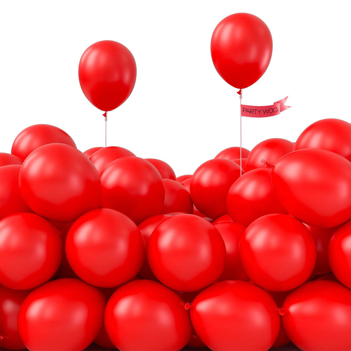 PartyWoo Red Balloons 5-Inch Pack for vibrant party decor and photo backdrops.