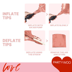 PartyWoo romantic Valentine hearts 18in foil balloons ideal for photos and mood setting.
