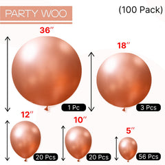 PartyWoo rose gold balloon arch kit ready-to-use for celebrations.