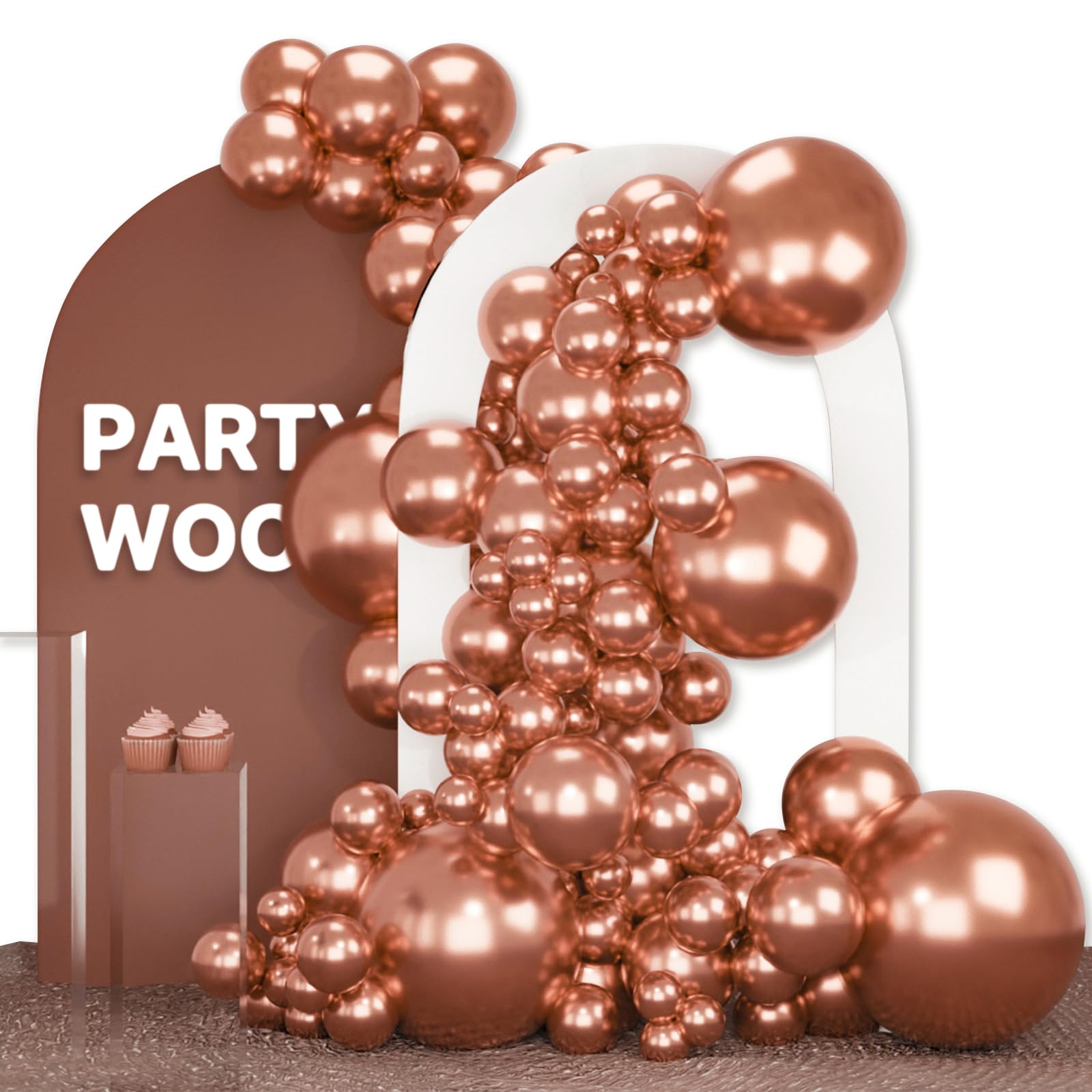 PartyWoo rose gold balloons 18 inch for bold celebration accents.
