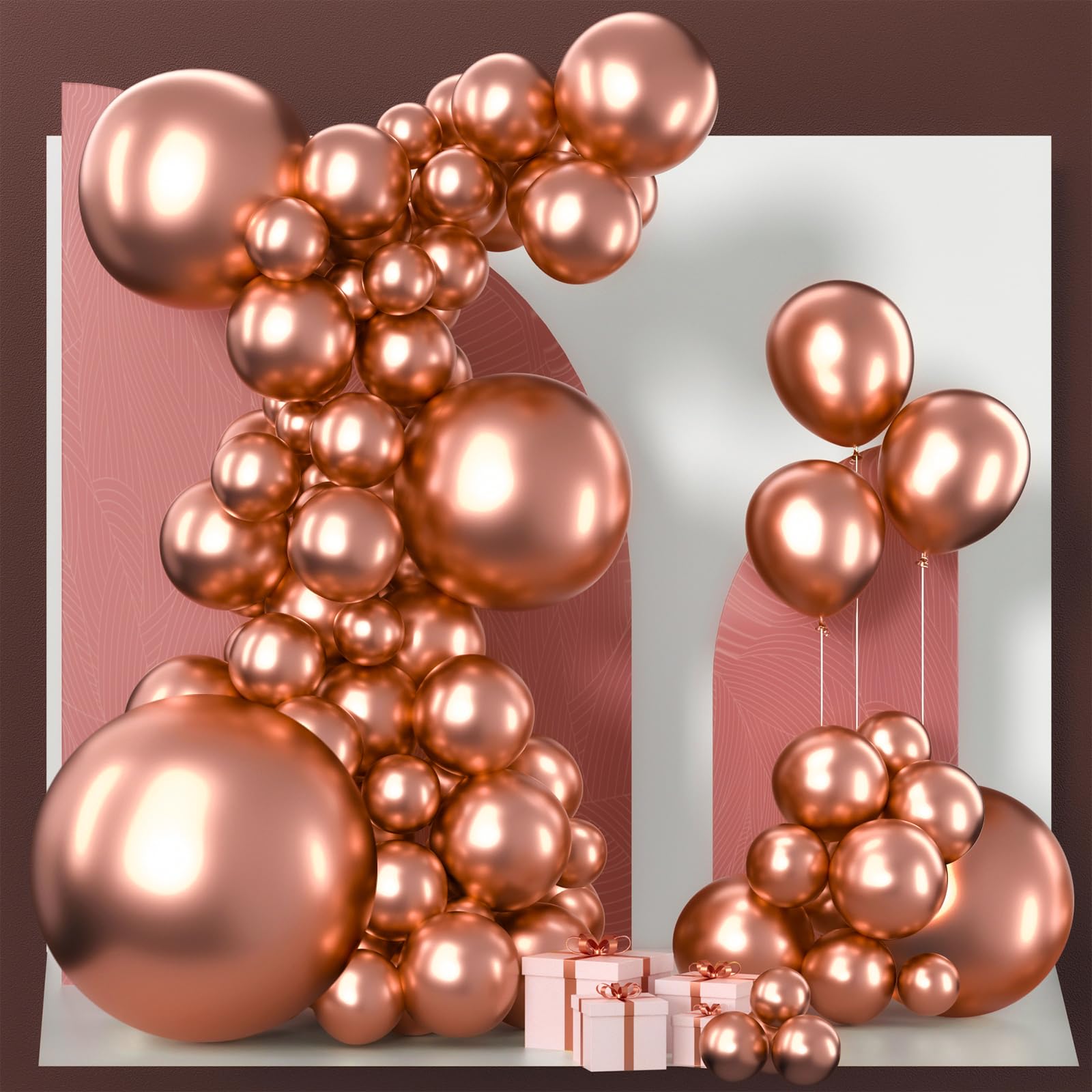 PartyWoo rose gold balloons 36-inch for bold statement decor.