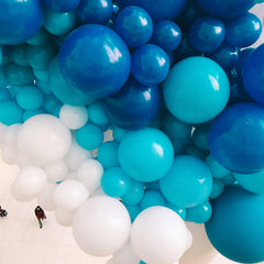PartyWoo royal blue balloon arch setup demonstrates durable latex quality