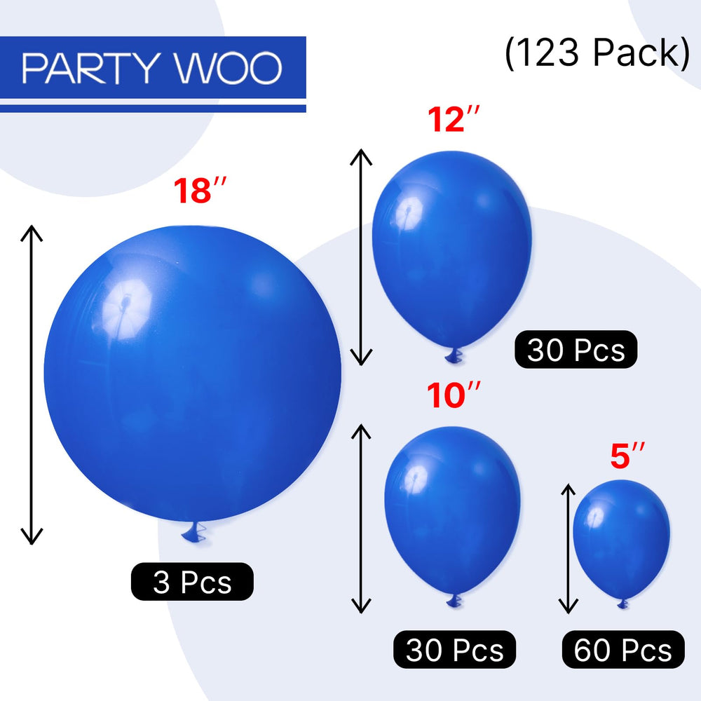 PartyWoo Royal Blue balloon arrangement on display for photos