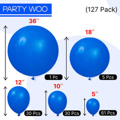 PartyWoo royal blue pack close-up highlights premium construction and density
