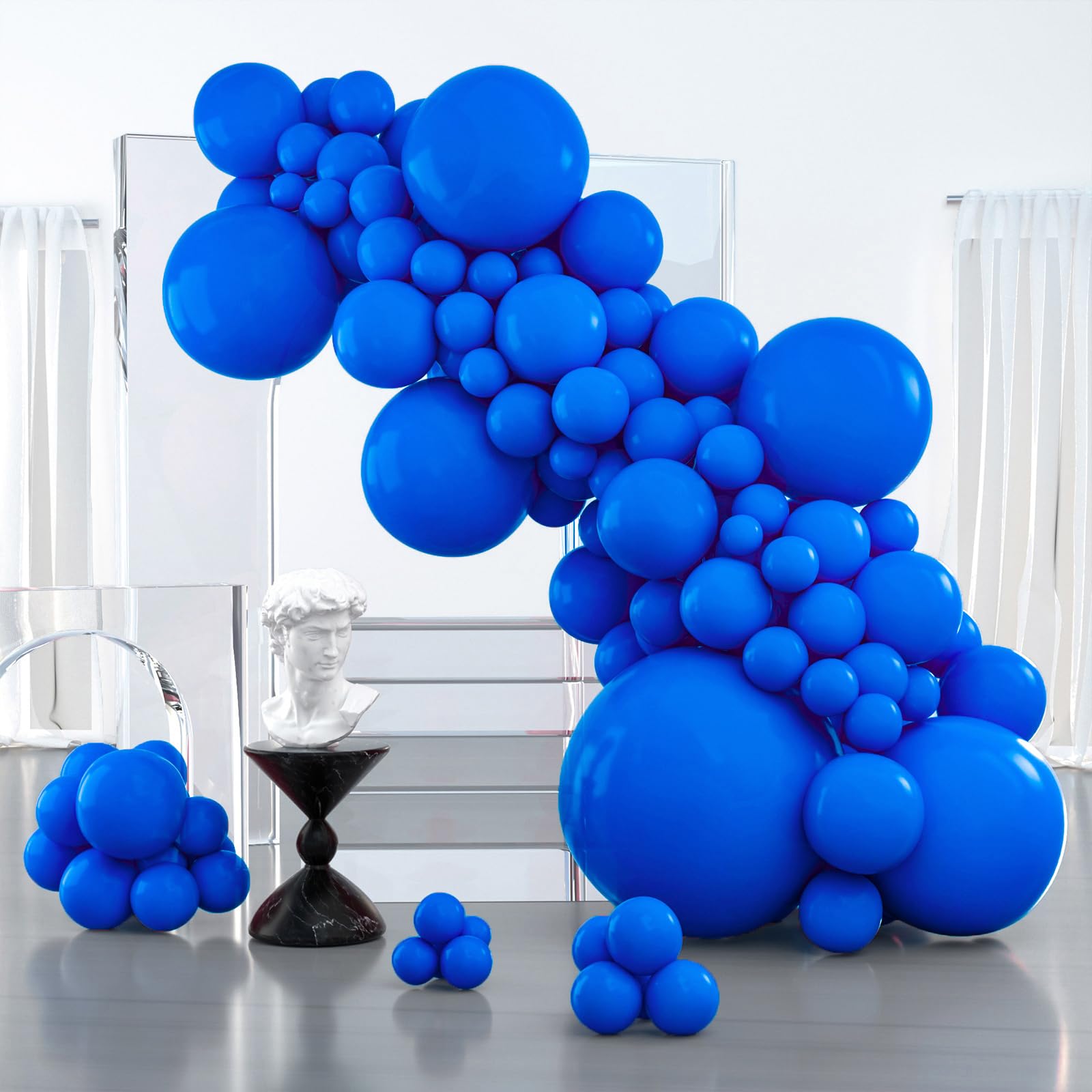 PartyWoo royal blue 36-inch balloons create a dramatic arch backdrop for events