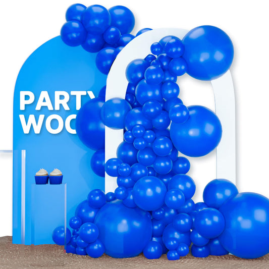 PartyWoo royal blue 18-inch balloons for dramatic arch decor.