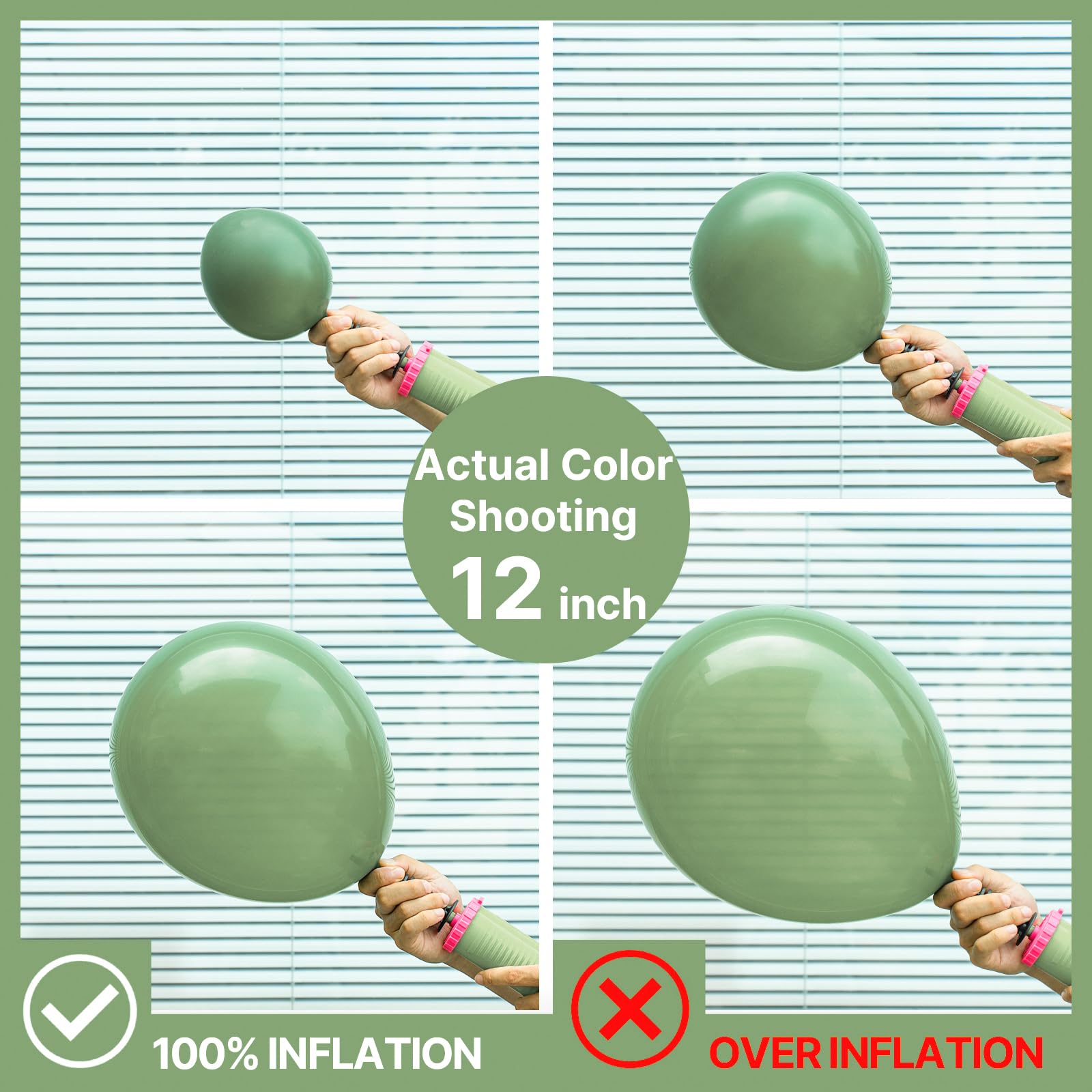 PartyWoo Sage Green 10inch balloons great for mixed-size balloon installations.