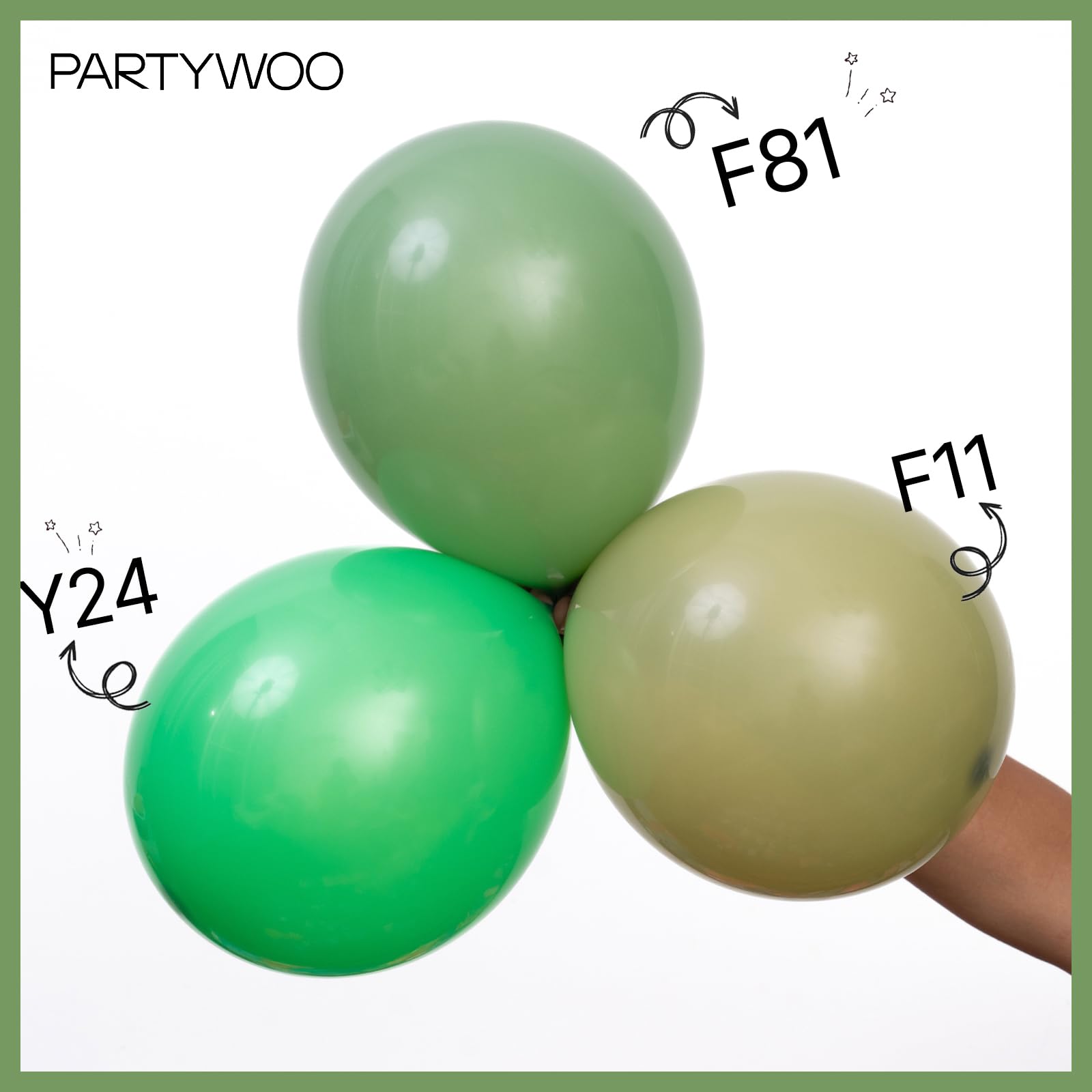 PartyWoo Sage Green 5inch balloons perfect accents for small details and fillers.