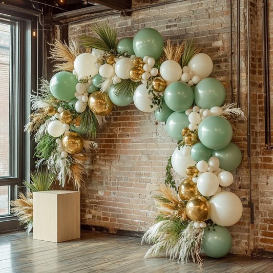 PartyWoo sage green balloons 18-inch for chic, tasteful party decorations.