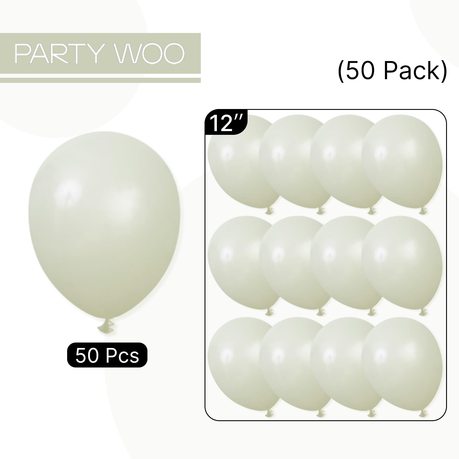 PartyWoo Sage Green Balloons for engagement and anniversary celebrations.