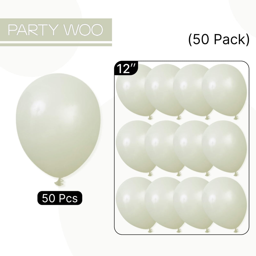 PartyWoo Sage Green Balloons for engagement and anniversary celebrations.