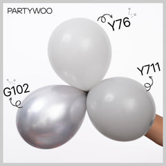 PartyWoo 10-inch silver balloons perfect for delicate accents and arches.
