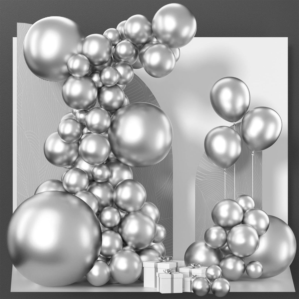 PartyWoo 36-inch silver balloon for bold arches and lasting fullness.