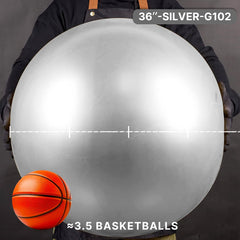 PartyWoo giant 36-inch silver chrome balloon enhances graduation or wedding decor with bold presence.
