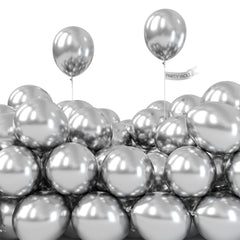 PartyWoo silver metallic balloons 5inch pack adds festive shine to celebrations