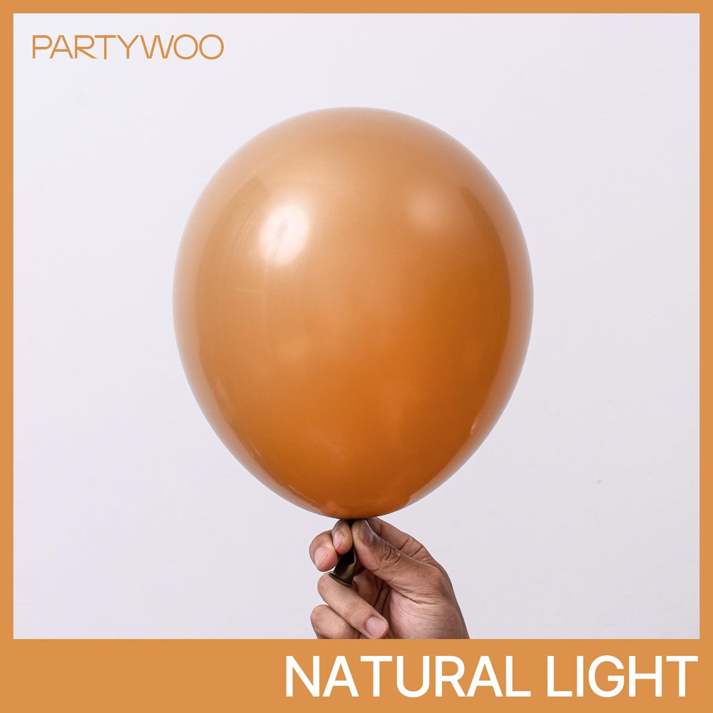 PartyWoo tan balloons 10-inch boho for versatile centerpieces and decor.