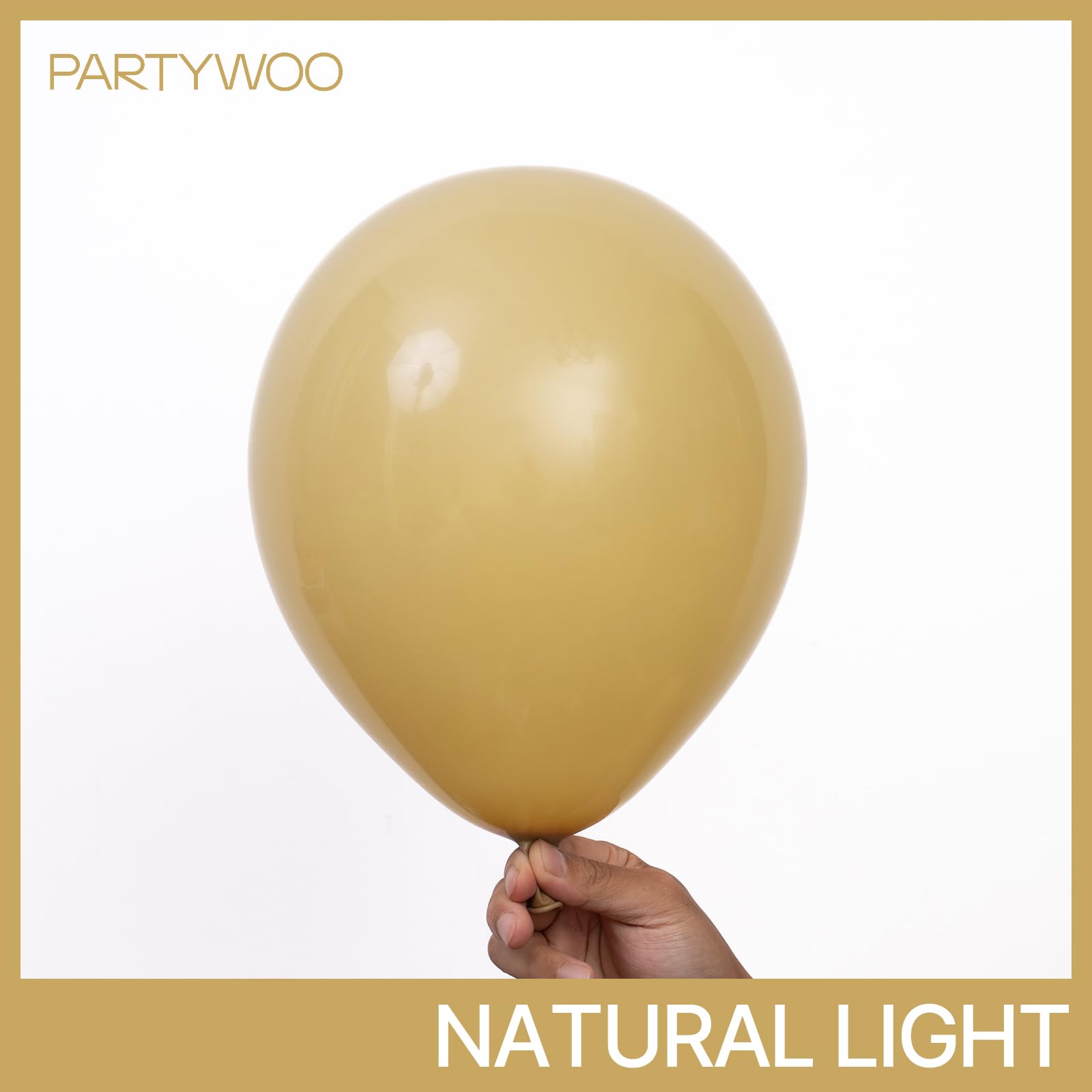 PartyWoo tan 10-inch balloons pack for balanced balloon decor