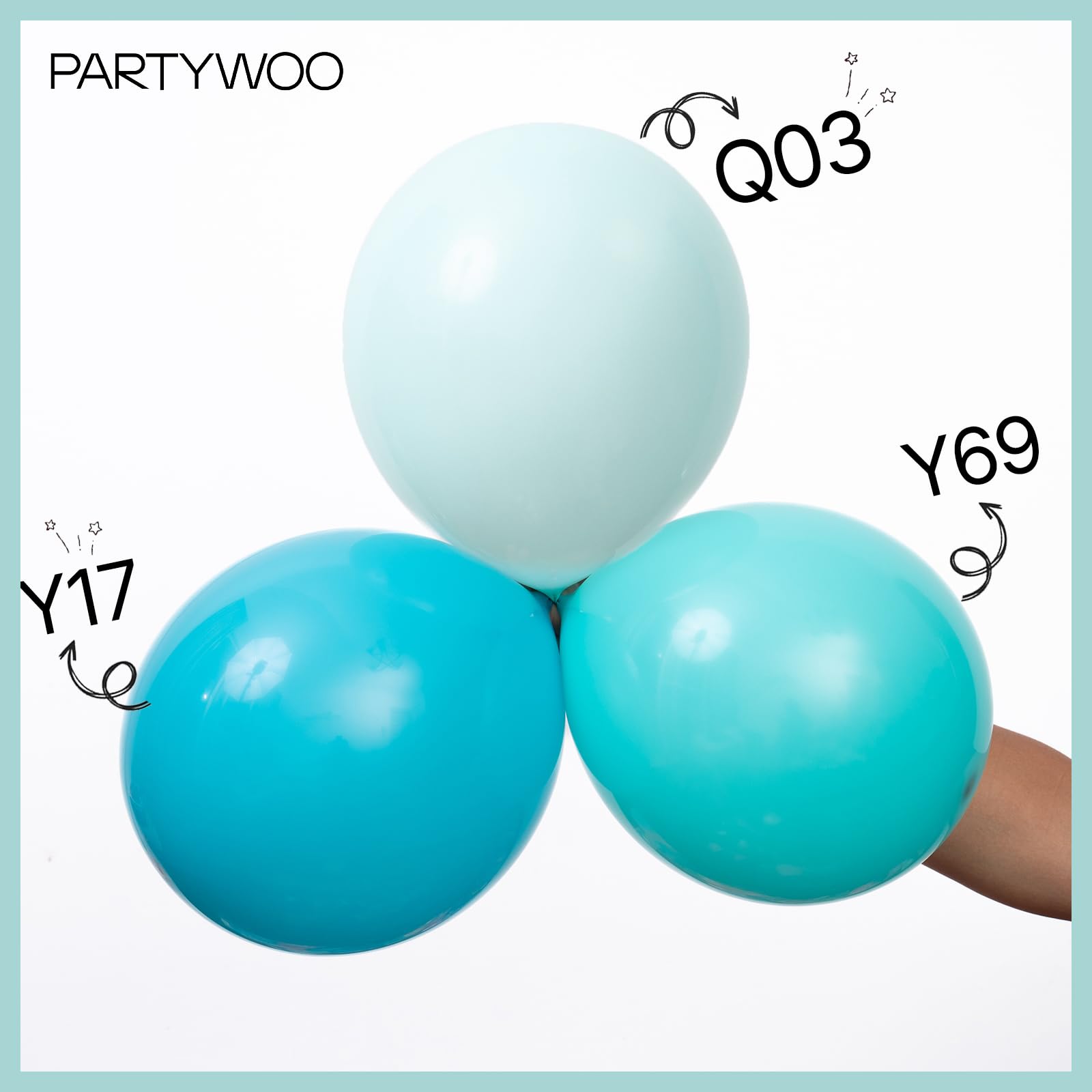 PartyWoo teal balloon garland arch supplies for elegant ceremonies