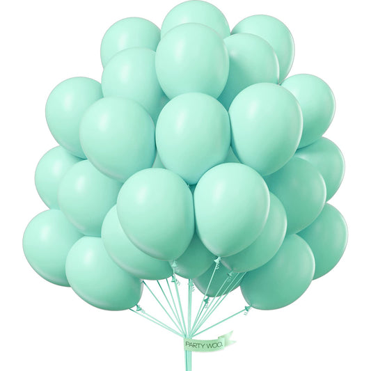 PartyWoo teal balloons 12in pack for vibrant birthday decor
