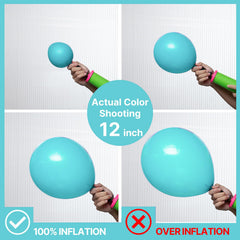 PartyWoo teal balloons inflated with air last up to 72 hours.