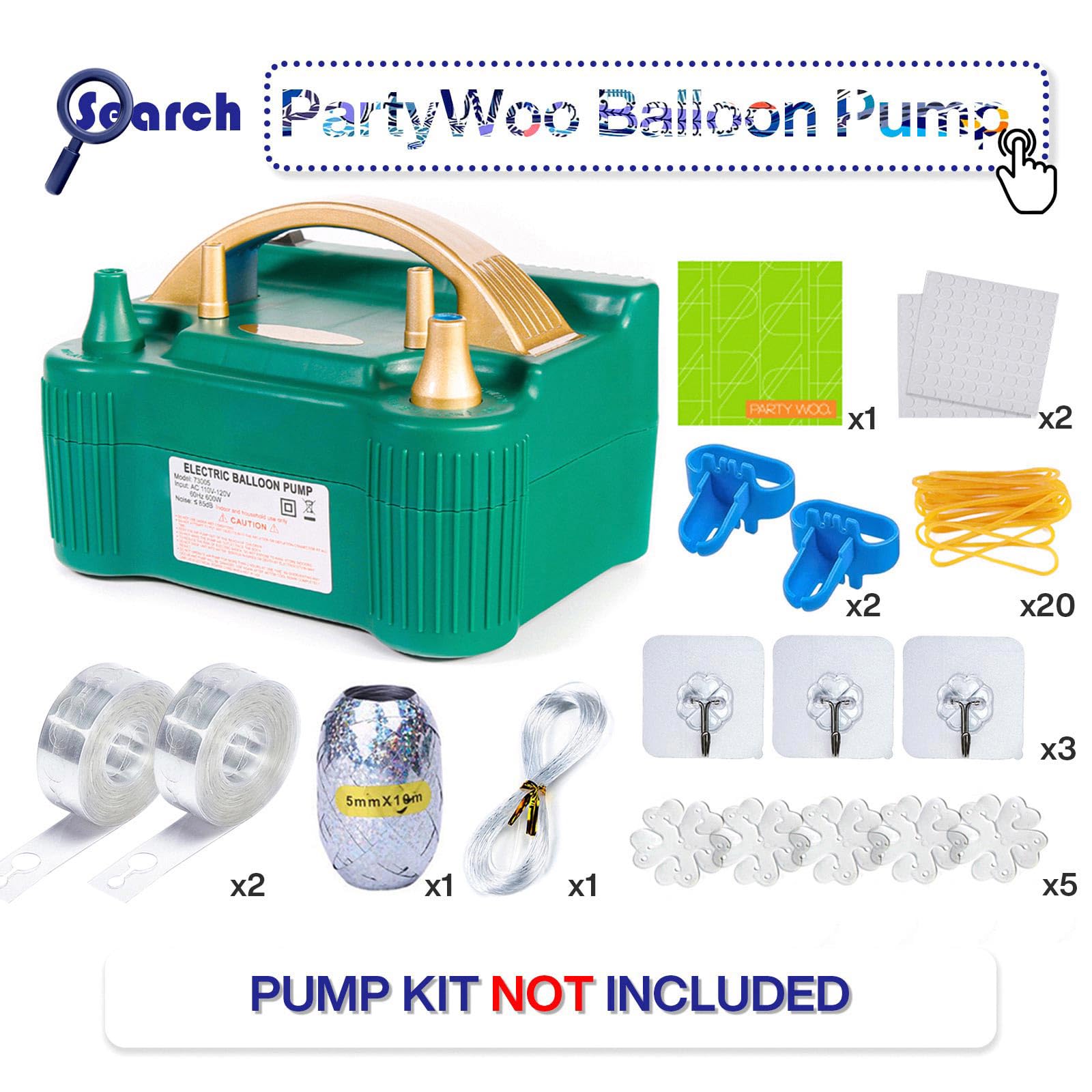 PartyWoo teal balloons garland kit for easy DIY décor