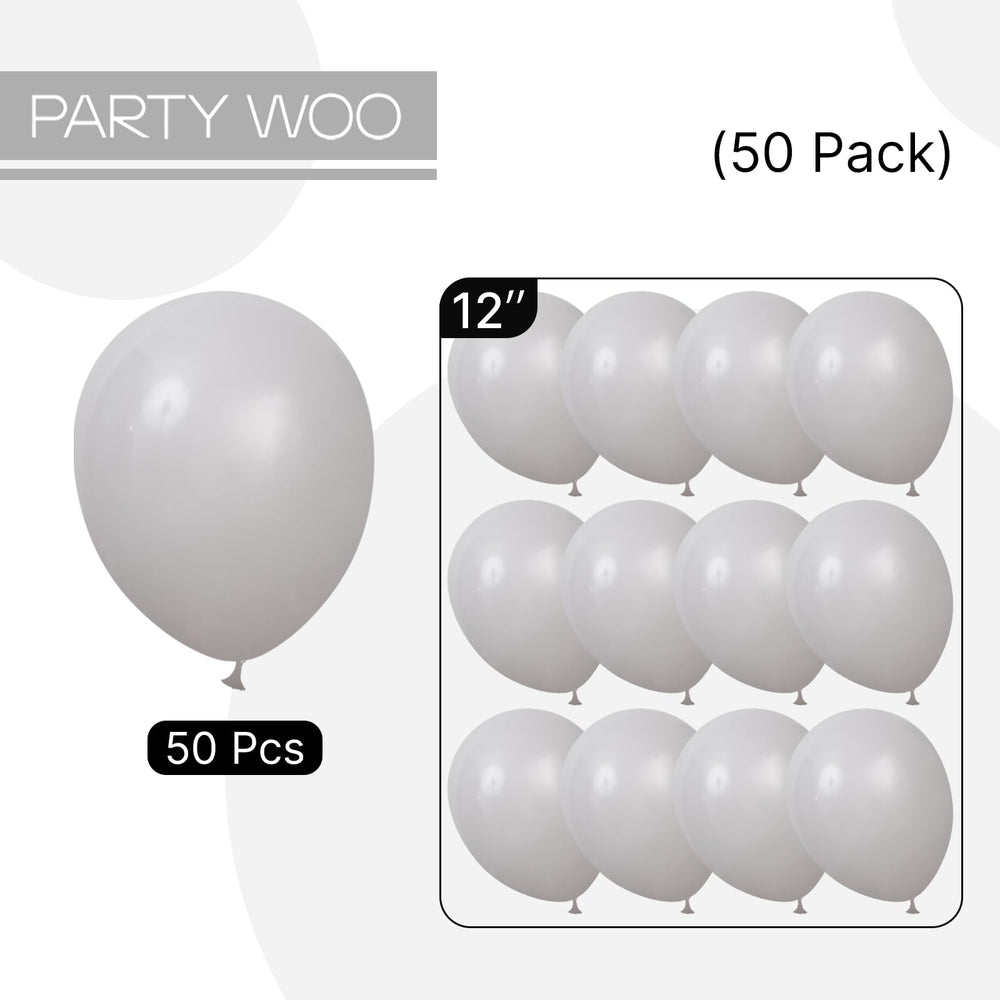 PartyWoo thick latex gray balloons stay durable during celebrations.