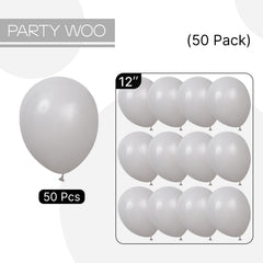 PartyWoo thick latex gray balloons stay durable during celebrations.
