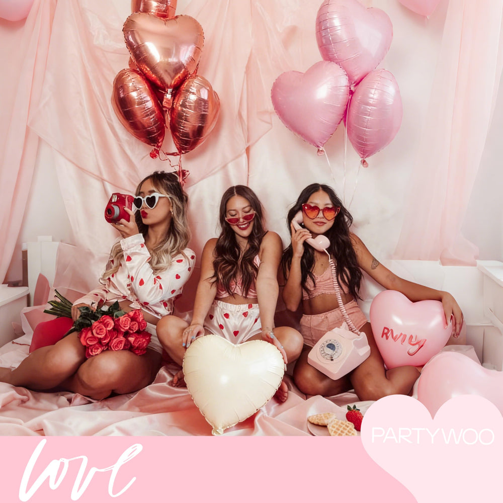 PartyWoo rose gold heart foil balloons add luxe accents to engagements