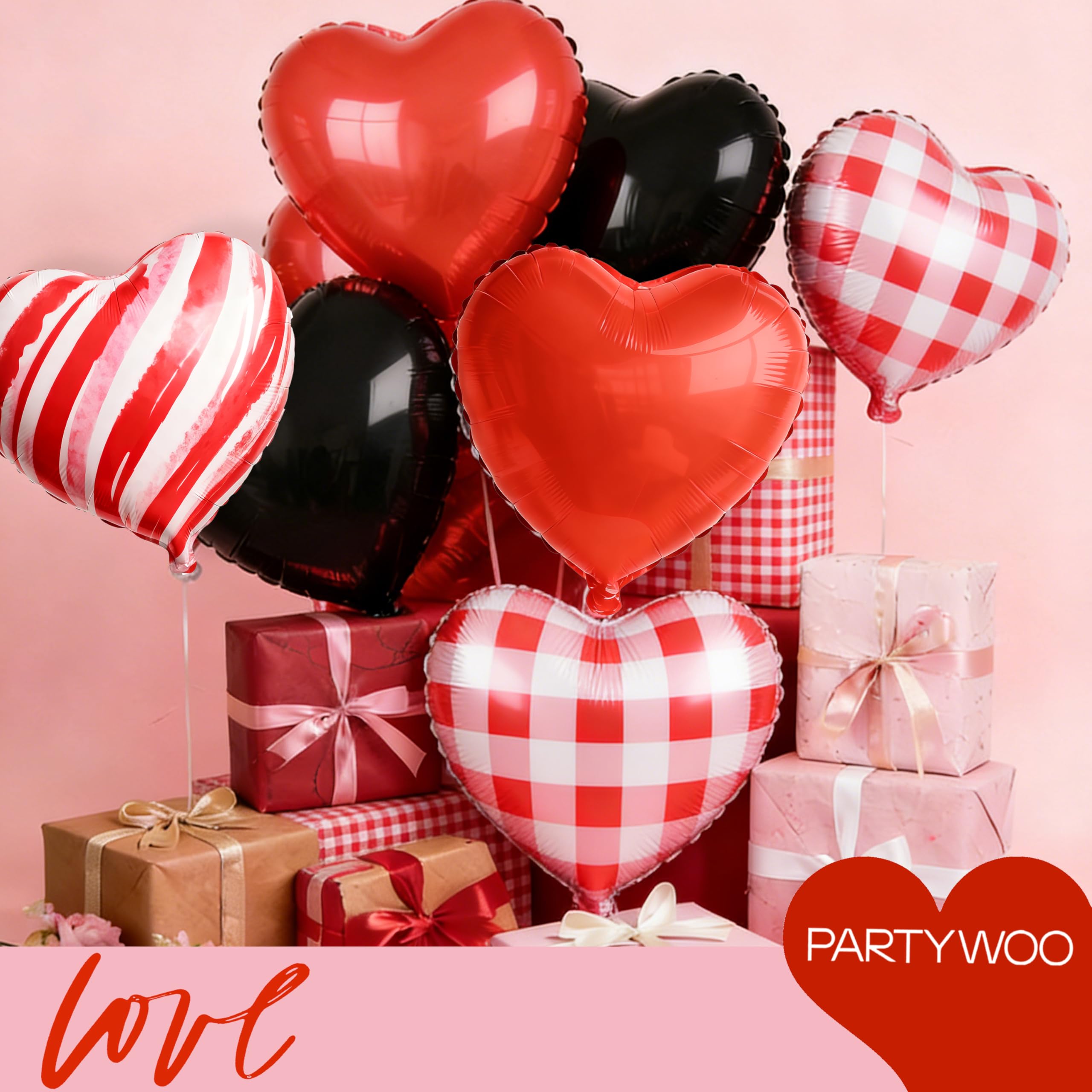 PartyWoo valentines balloon set ready-to-use for quick, stylish decorating.