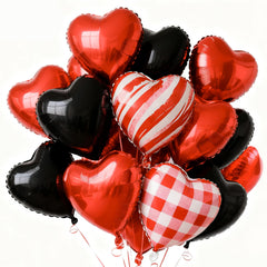 PartyWoo red heart foil balloons in 18-inch size for romantic décor and photo ops.