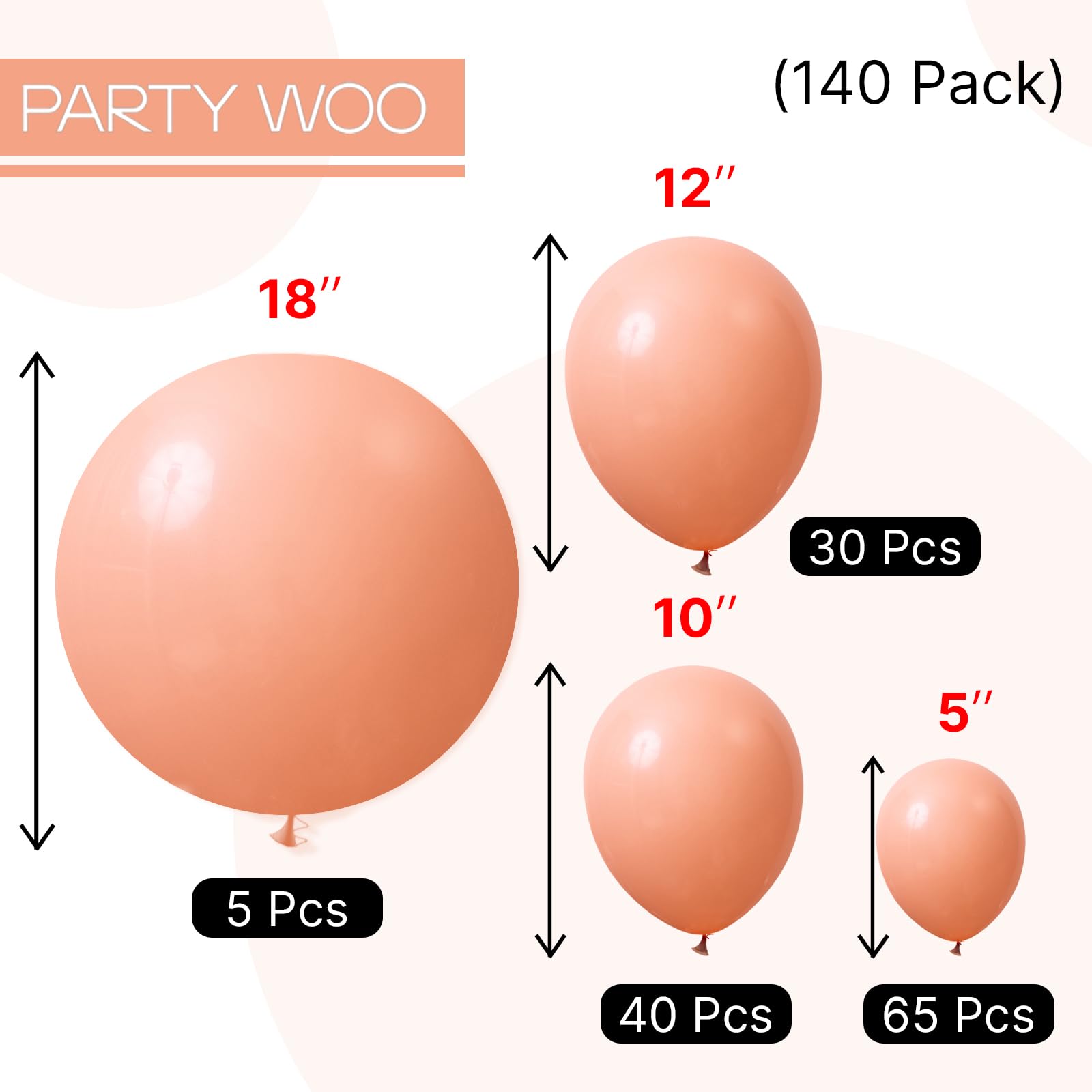 PartyWoo peach decor ideas for weddings and baby showers