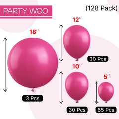 PartyWoo wedding and baby shower setup with magenta balloons.
