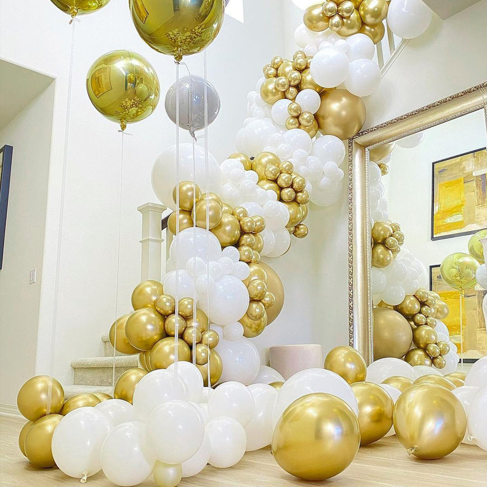 PartyWoo gold balloons closeup highlights metallic sheen and premium thickness