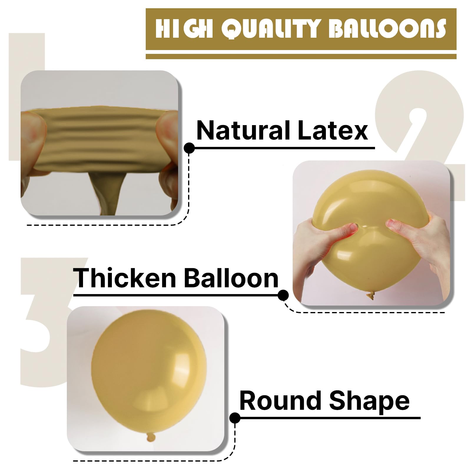 PartyWoo wedding and baby shower tan balloons detail and color harmony