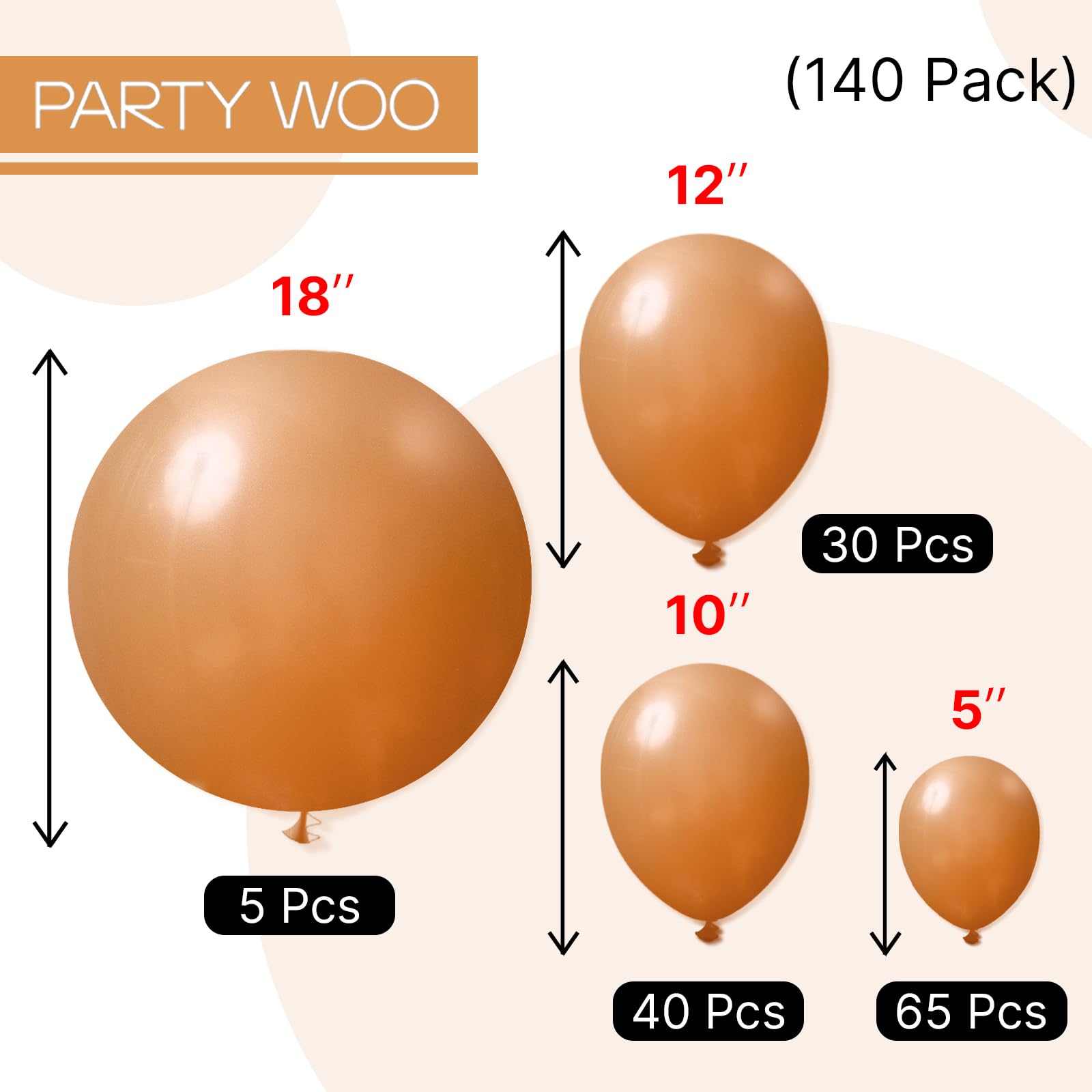 PartyWoo wedding centerpiece ideas with neutral tan balloons.