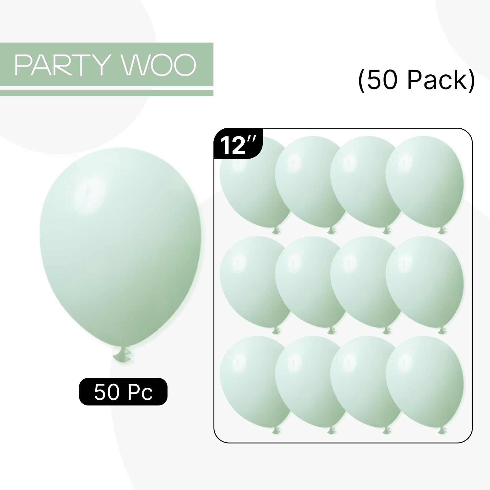 PartyWoo green latex balloons for gender reveal celebrations
