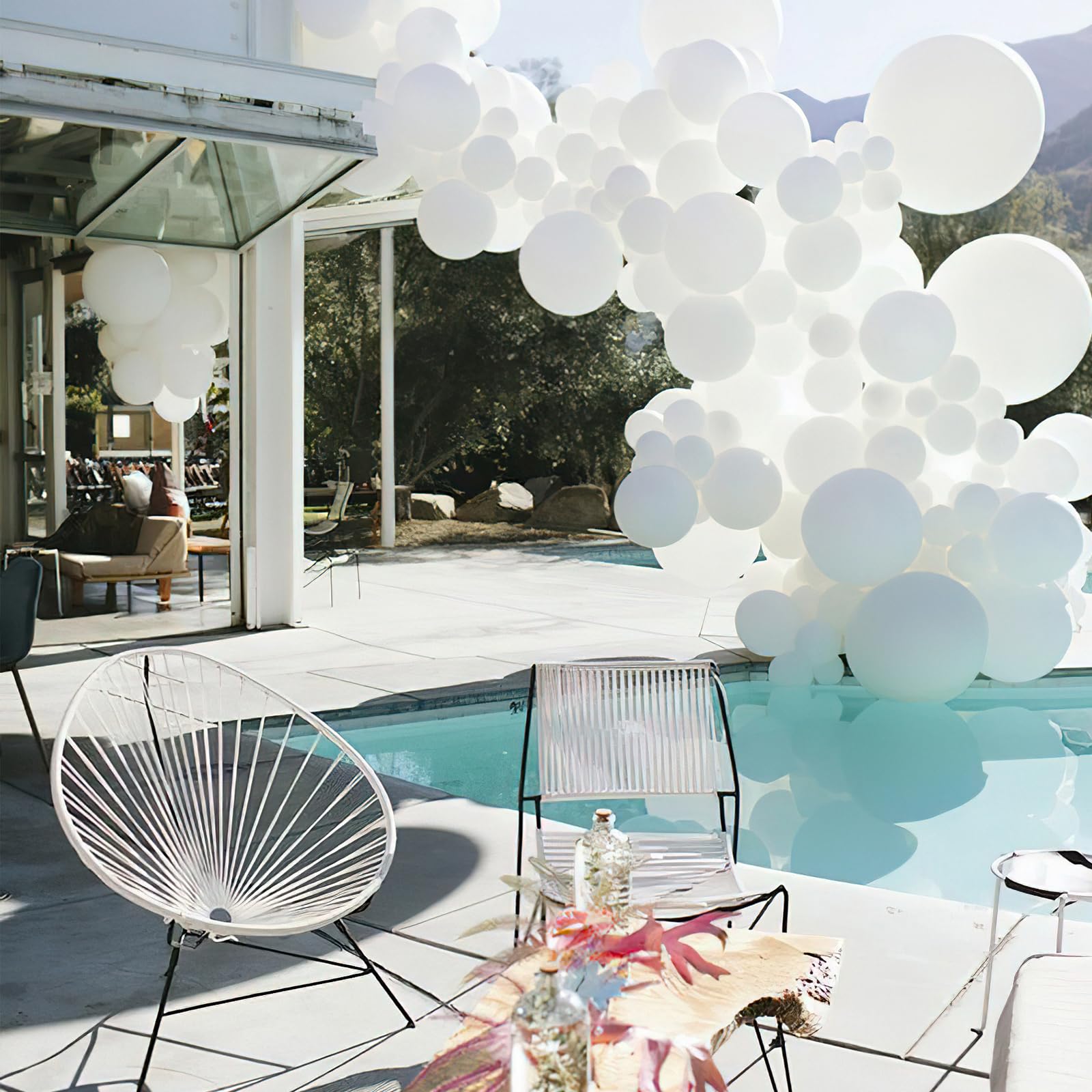 PartyWoo white balloons enhance wedding decor with a clean, timeless look