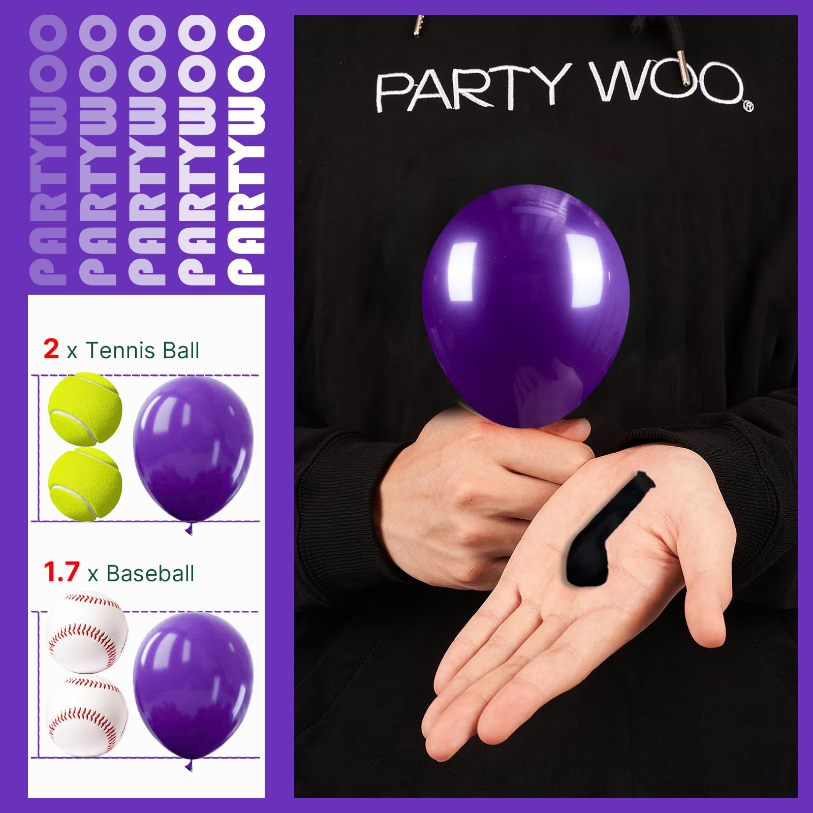Wedding decor with PartyWoo purple balloons adding refined color