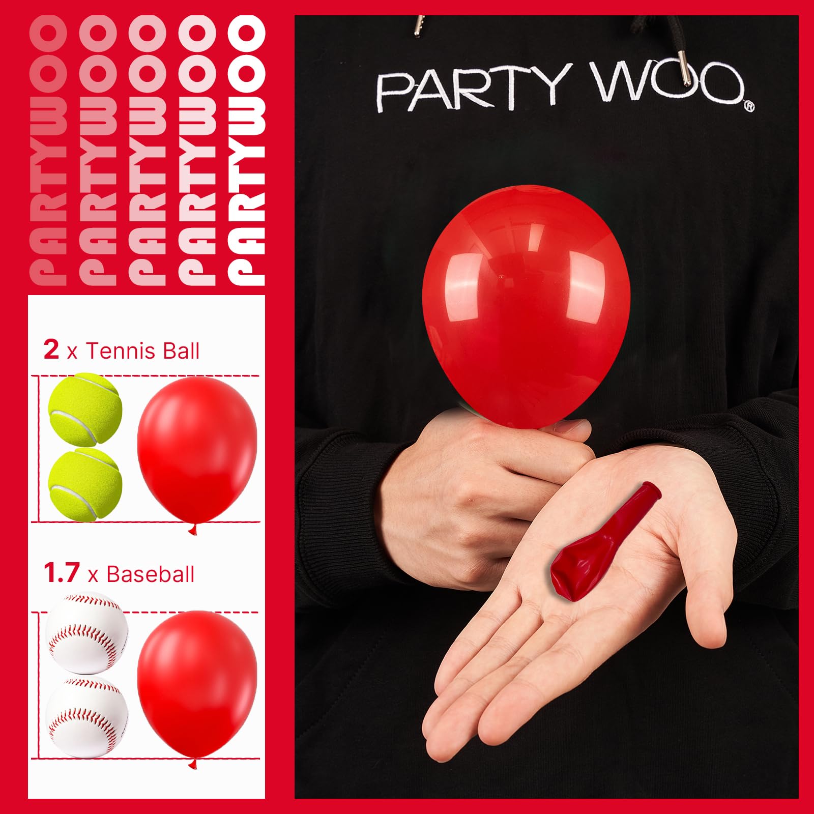 PartyWoo Wedding Decor Red Balloons for elegant centerpieces and photo-worthy moments.