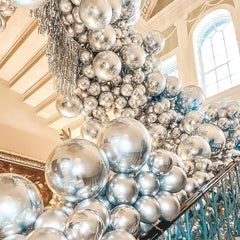 PartyWoo sparkling silver balloon for wedding receptions and photo backdrops.